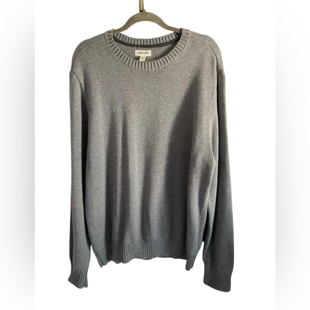 St. John’s Bay Men’s Big And Tall 100% Cotton Gray Pullover Sweater Size XL